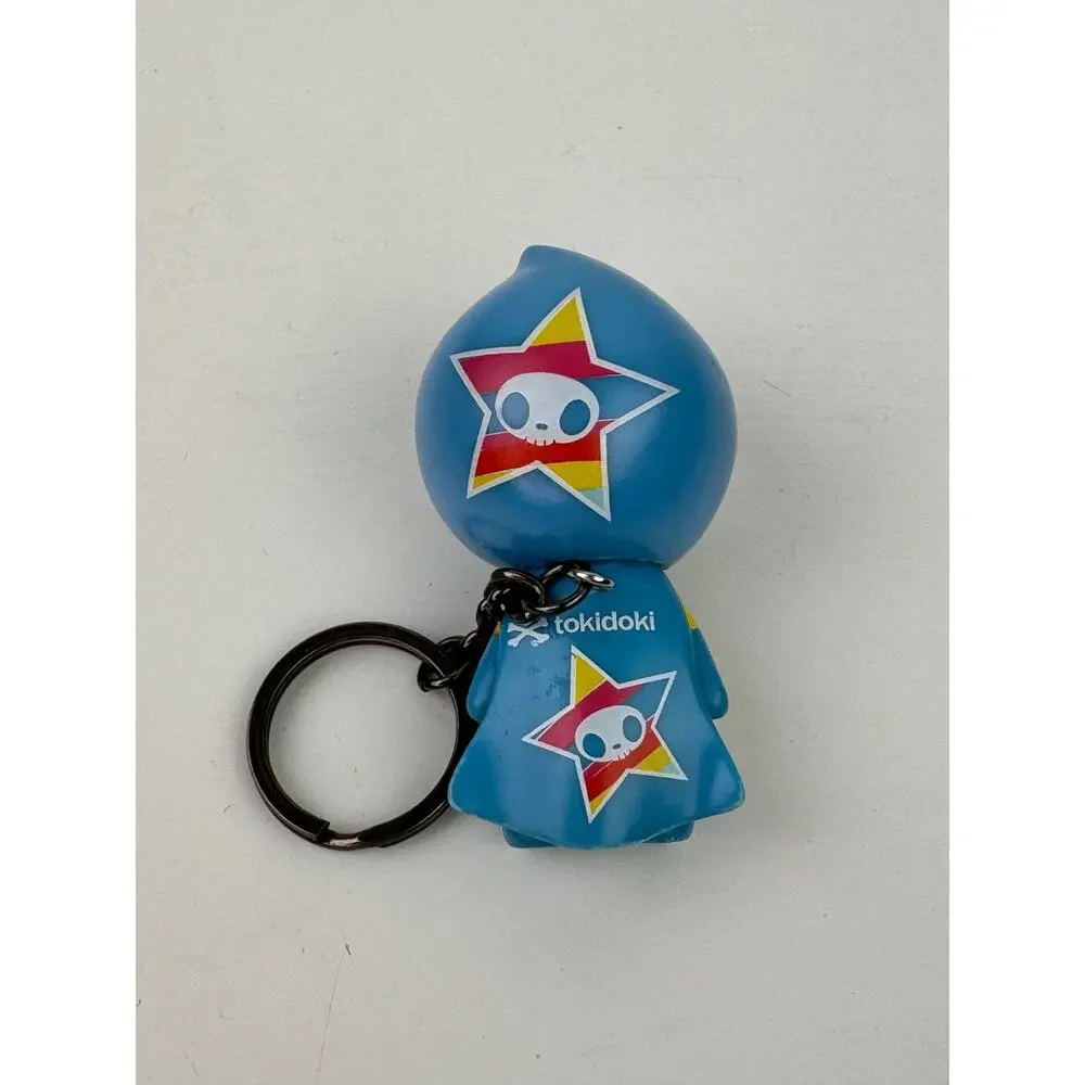 Tokidoki Portafortuna Qee Leo Keychain Figurine Charm Blue Guy FLAW